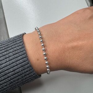 .935 Sterling Silver Beaded Bracelet
